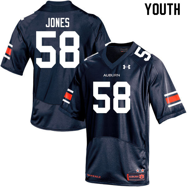 Youth #58 Keiondre Jones Auburn Tigers College Football Jerseys Sale-Navy